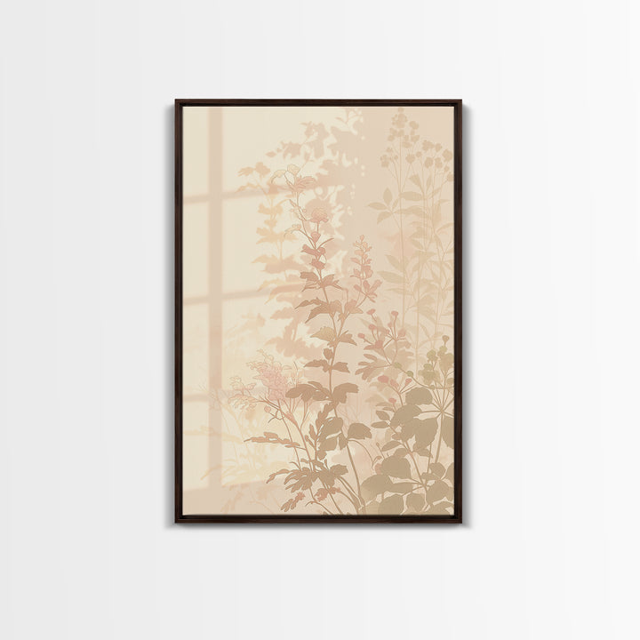 Botanical Silhouette Series Framed Canvas Print, General Fine Art, Canvas, Living Room Decor, Watercolor Art, GEN-2x3-53