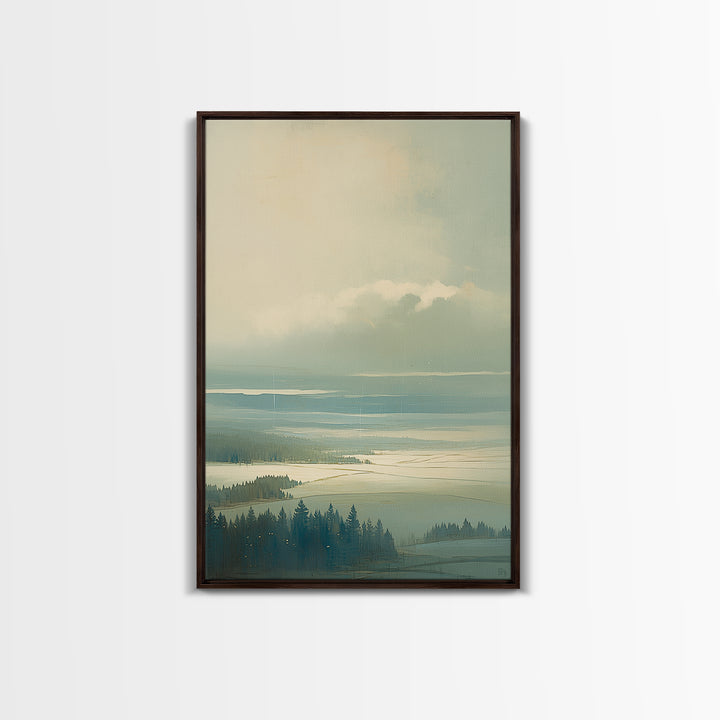 Quiet Abstract Landscape Canvas Print, General Fine Art, Art Deco, Living Room Decor, Fine Art, Fine Art Print, GEN-2x3-57