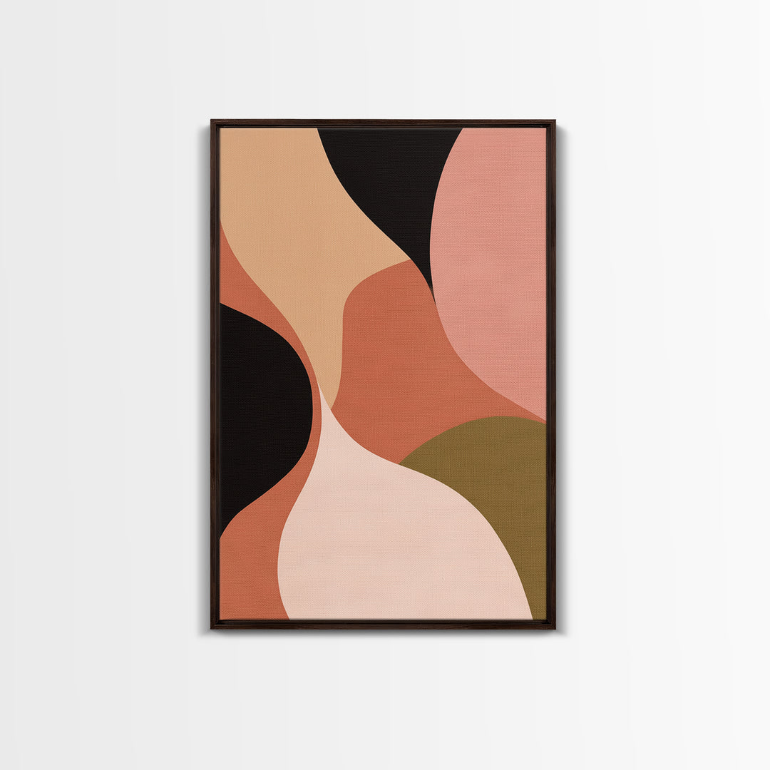 Warm Terracotta Abstract Canvas Print, General Fine Art, Digital Art, Living Room Decor, Fine Art, Art Nouveau, GEN-2x3-62