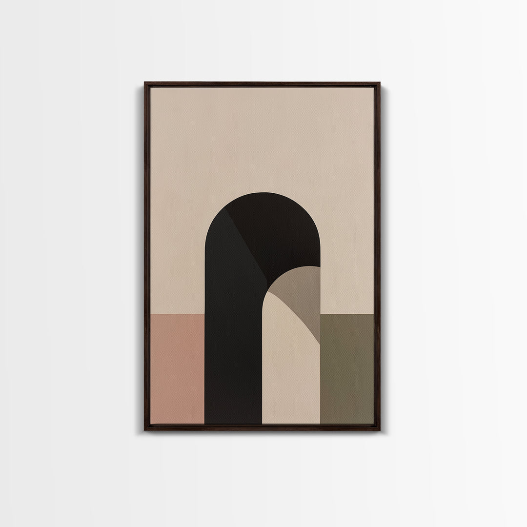 Monochrome Architectural Arch Composition Framed Canvas Print, General Fine Art, Original Painting, Living Room Decor, Fine Art, GEN-2x3-68