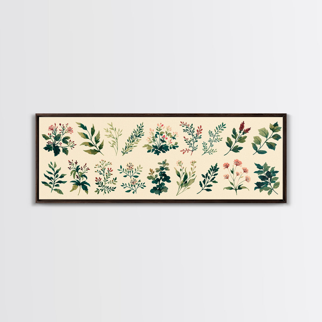 Botanical Silhouette Series Canvas Print, General Fine Art, Original Painting, Living Room Decor, Oil Painting, GEN-3x1-13