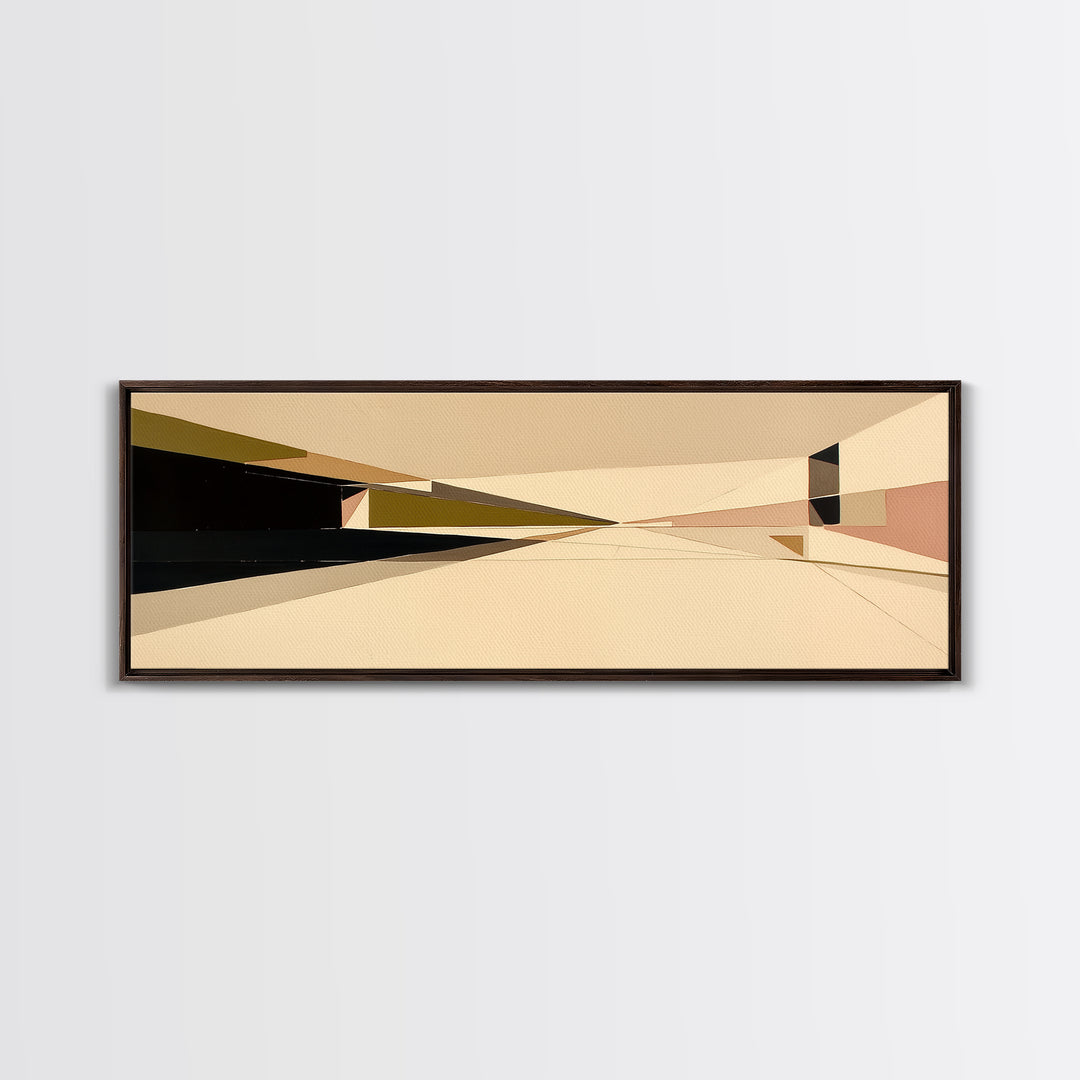 Modern Geometric Composition Framed Canvas Print, General Fine Art, Art Prints, Living Room Decor, Abstract Art, GEN-3x1-2
