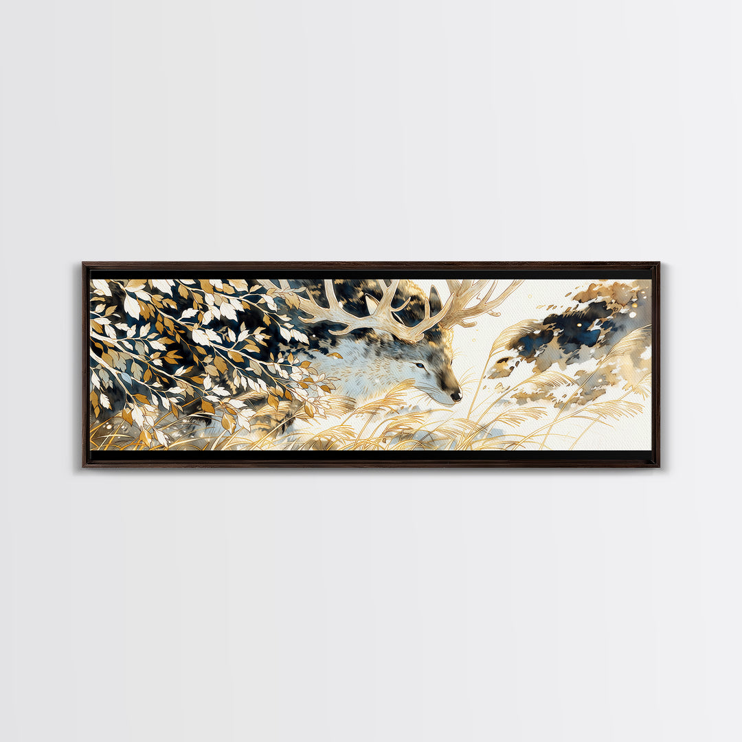 Soft Watercolor Branch Study Framed Canvas Print, General Fine Art, Textured Painting, Living Room Decor, Fine Art, GEN-3x1-27