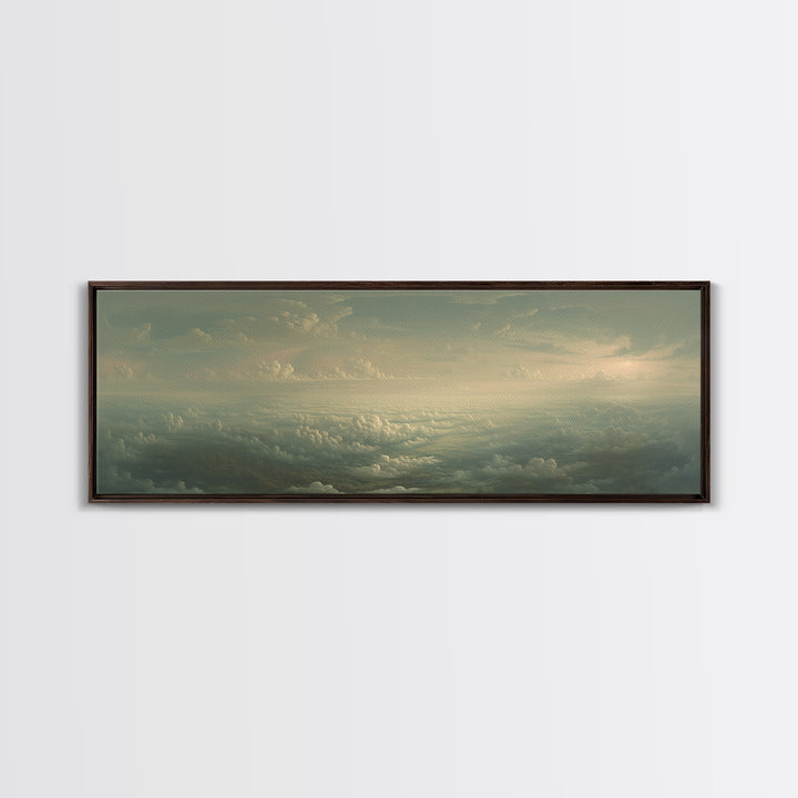 Romantic Cloudscape with Blush and Cream Tones Canvas Print, General Fine Art, Digital Art, Living Room Decor, Abstract Art, GEN-3x1-34