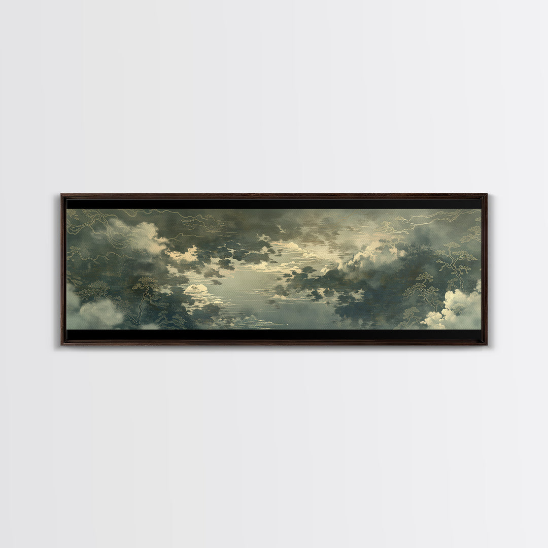 Quiet Abstract River Shape Canvas Print, General Fine Art, Neutral Decor, Living Room Decor, Fine Art, Home Decor, GEN-3x1-40