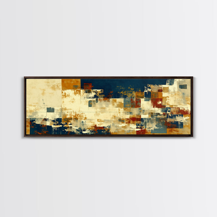 Earthy Plaster Texture Abstract Framed Canvas Print, General Fine Art, Statement Artwork, Living Room Decor, Abstract Art, GEN-3x1-7