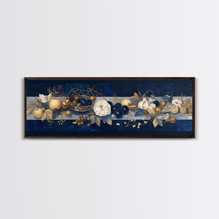 Simple Still Life of Fruit and Linen Canvas Print, General Fine Art, Art, Living Room Decor, Abstract Art, Mid Century Modern, GEN-3x1-80