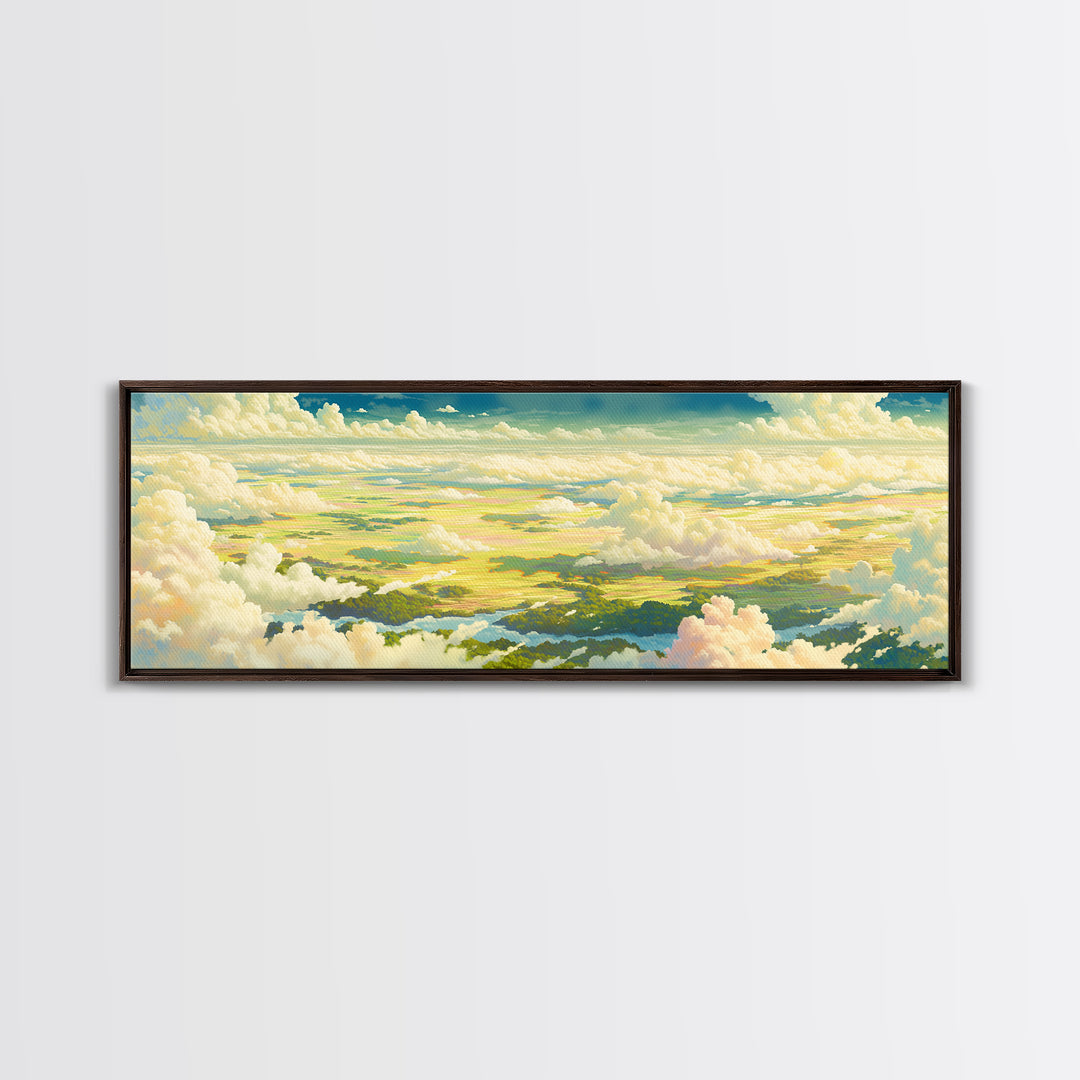 Romantic Cloudscape with Blush and Cream Tones Canvas Print, General Fine Art, Original Painting, Living Room Decor, GEN-3x1-82