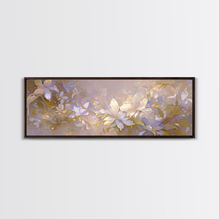Large Neutral Floral Study Framed Canvas Print, General Fine Art, Framed Wall Art, Living Room Decor, Fine Art, GEN-3x1-90