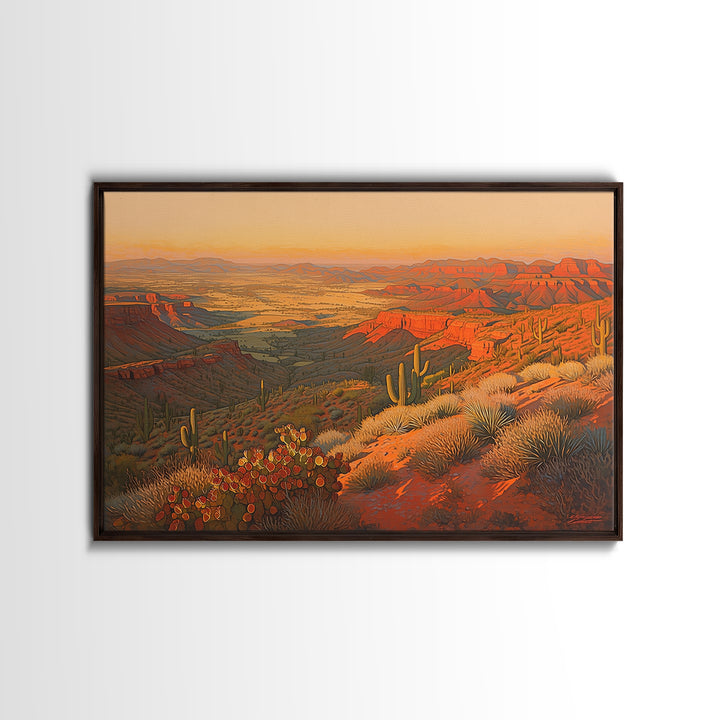 Serene Desert Horizon Framed Canvas Print, General Fine Art, Gallery Decor, Living Room Decor, Fine Art, Wall Art, GEN-3x2-45