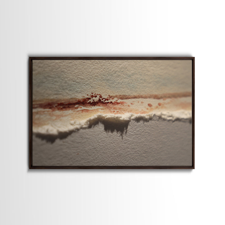 Minimal Black Line Figure on Textured Paper Framed Canvas Print, General Fine Art, Canvas, Living Room Decor, Oil Painting, GEN-3x2-55