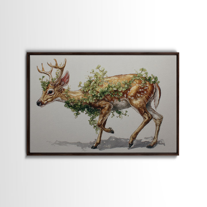 Soft Watercolor Branch Study Framed Canvas Print, General Fine Art, Wall Hanging, Living Room Decor, Oil Painting, GEN-3x2-63