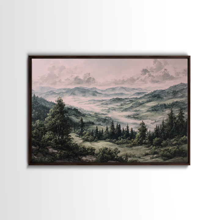 Elegant Ink Wash Landscape Canvas Print, General Fine Art, Contemporary Art, Living Room Decor, Fine Art, Digital Art, GEN-3x2-72