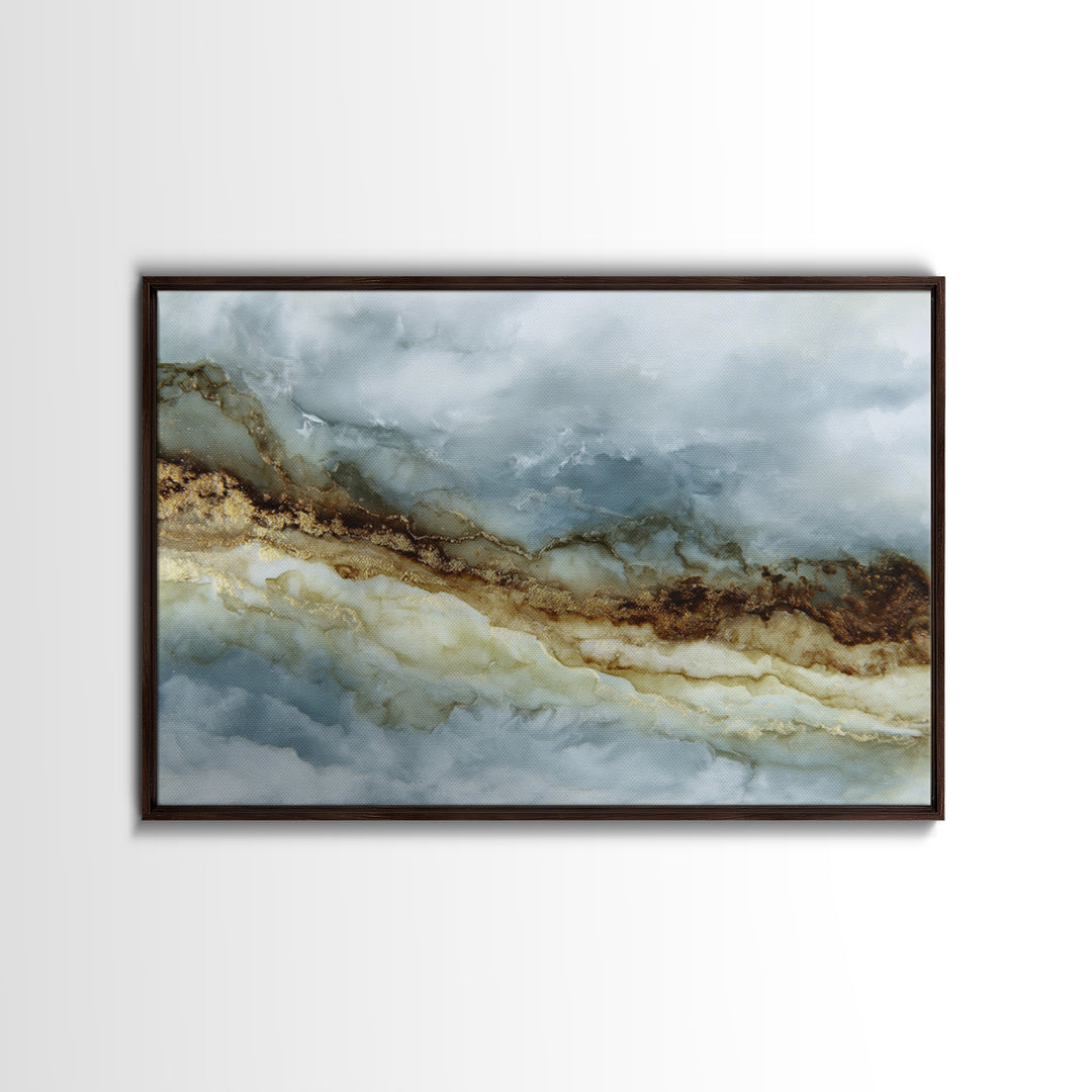Quiet Abstract River Shape Canvas Print, General Fine Art, Luxury Decor, Living Room Decor, Abstract Art, Digital Prints, GEN-3x2-76