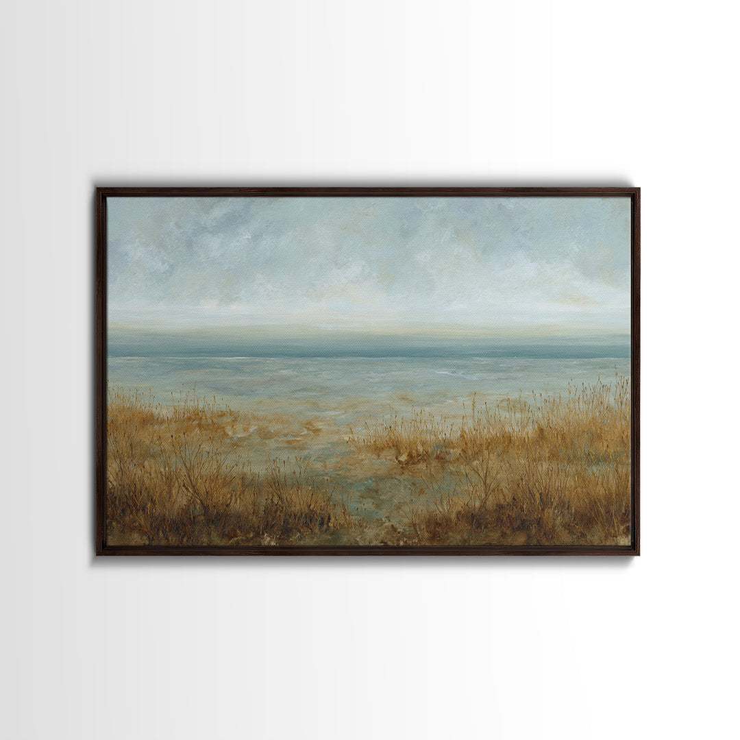 Quiet Abstract Landscape Framed Canvas Print, General Fine Art, Room Decor, Living Room Decor, Fine Art, Digital Prints, GEN-3x2-77