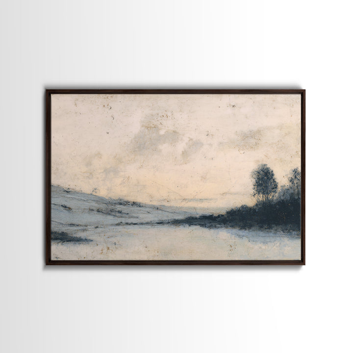 Minimal Black Line Figure on Textured Paper Framed Canvas Print, General Fine Art, Luxury Decor, Living Room Decor, Fine Art, GEN-3x2-79
