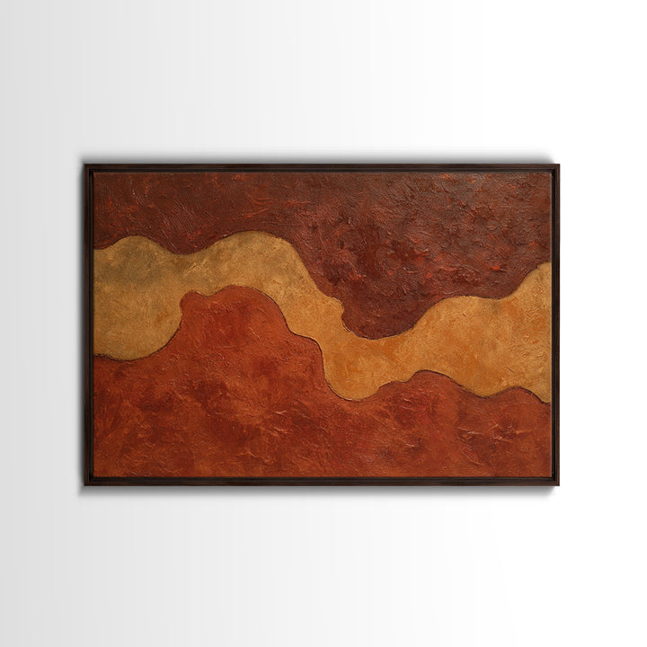Warm Terracotta Abstract Framed Canvas Print, General Fine Art, Bedroom Decor, Living Room Decor, Abstract Art, GEN-3x2-82