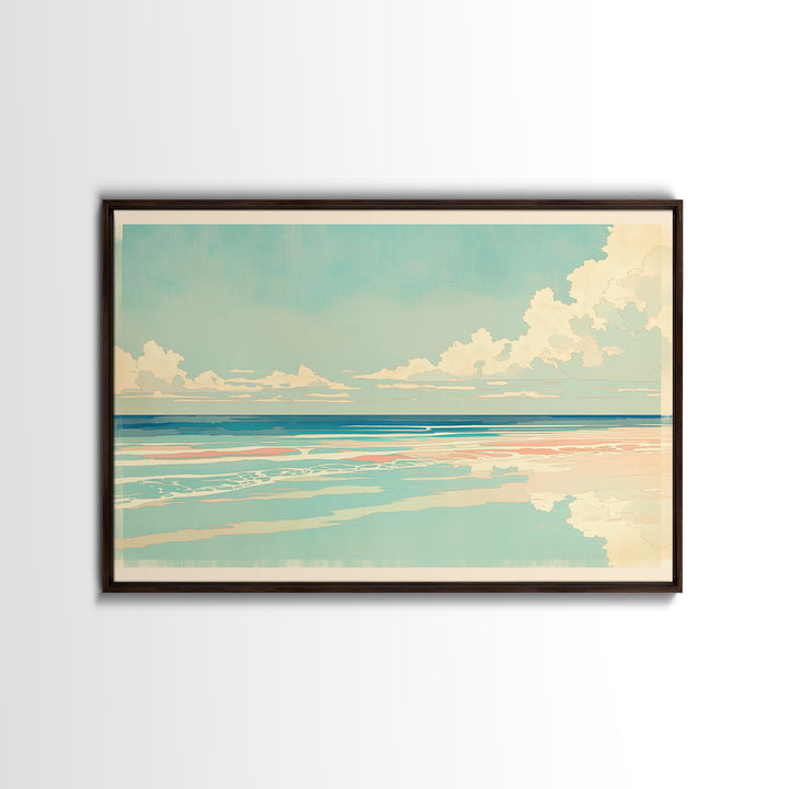 Coastal Water Study Framed Canvas Print, General Fine Art, Wall Hanging, Living Room Decor, Fine Art, Statement Artwork, GEN-3x2-9