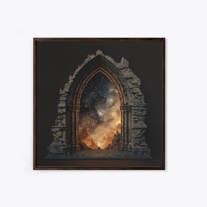 Gothic Archway Filled Framed Canvas Print, Gothic Art, Fine Art Print, Living Room Decor, Fine Art, Gothic, Halloween Decor, GOT-1x1-83