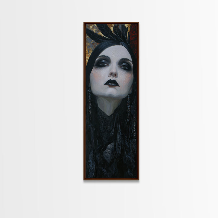 Vampire Inspired Portrait with Pale Skin and Canvas Print, Gothic Art, Canvas Painting, Living Room Decor, Fine Art, Gothic, GOT-1x3-22