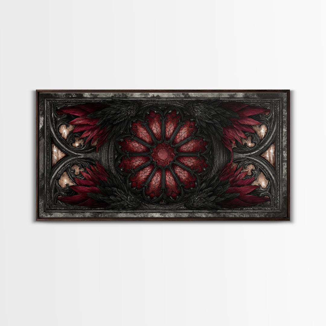 Gothic Cathedral Window Canvas Print, Gothic Art, Statement Artwork, Living Room Decor, Fine Art, Gothic, Art Prints, GOT-2x1-22