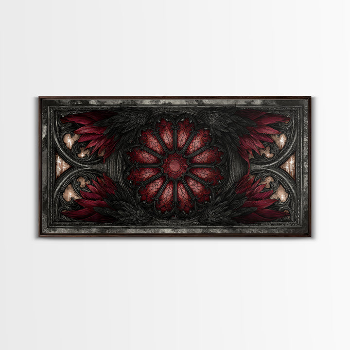 Gothic Cathedral Window Canvas Print, Gothic Art, Statement Artwork, Living Room Decor, Fine Art, Gothic, Art Prints, GOT-2x1-22