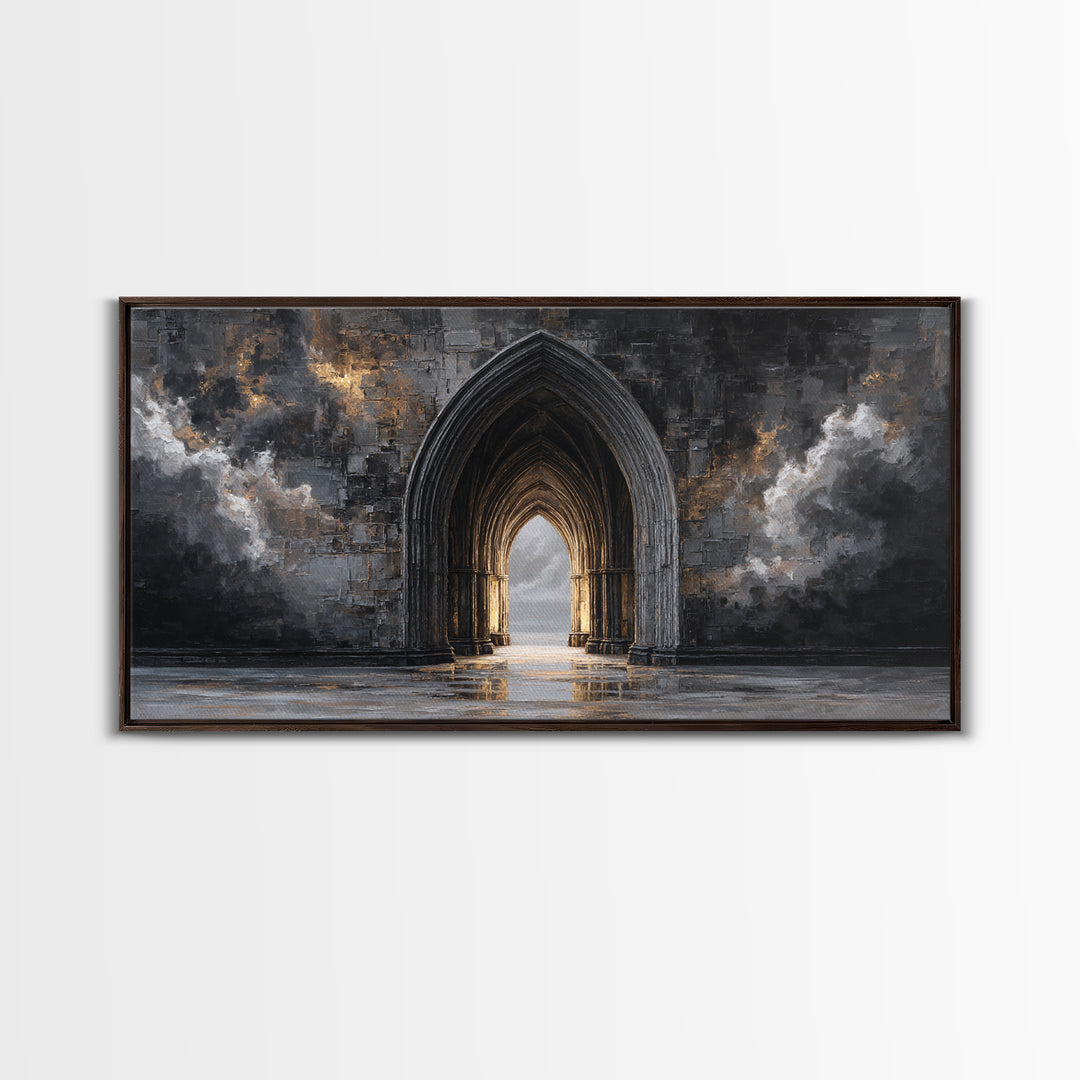 Gothic Archway Filled Canvas Print, Gothic Art, Printable Wall Art, Living Room Decor, Fine Art, Gothic, Halloween Art, GOT-2x1-31