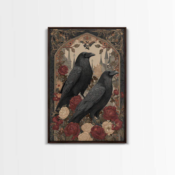 Medieval Illuminated Border Framed Canvas Print, Gothic Art, Dark Academia Art, Living Room Decor, Fine Art, Gothic, Boho Decor, GOT-2x3-24