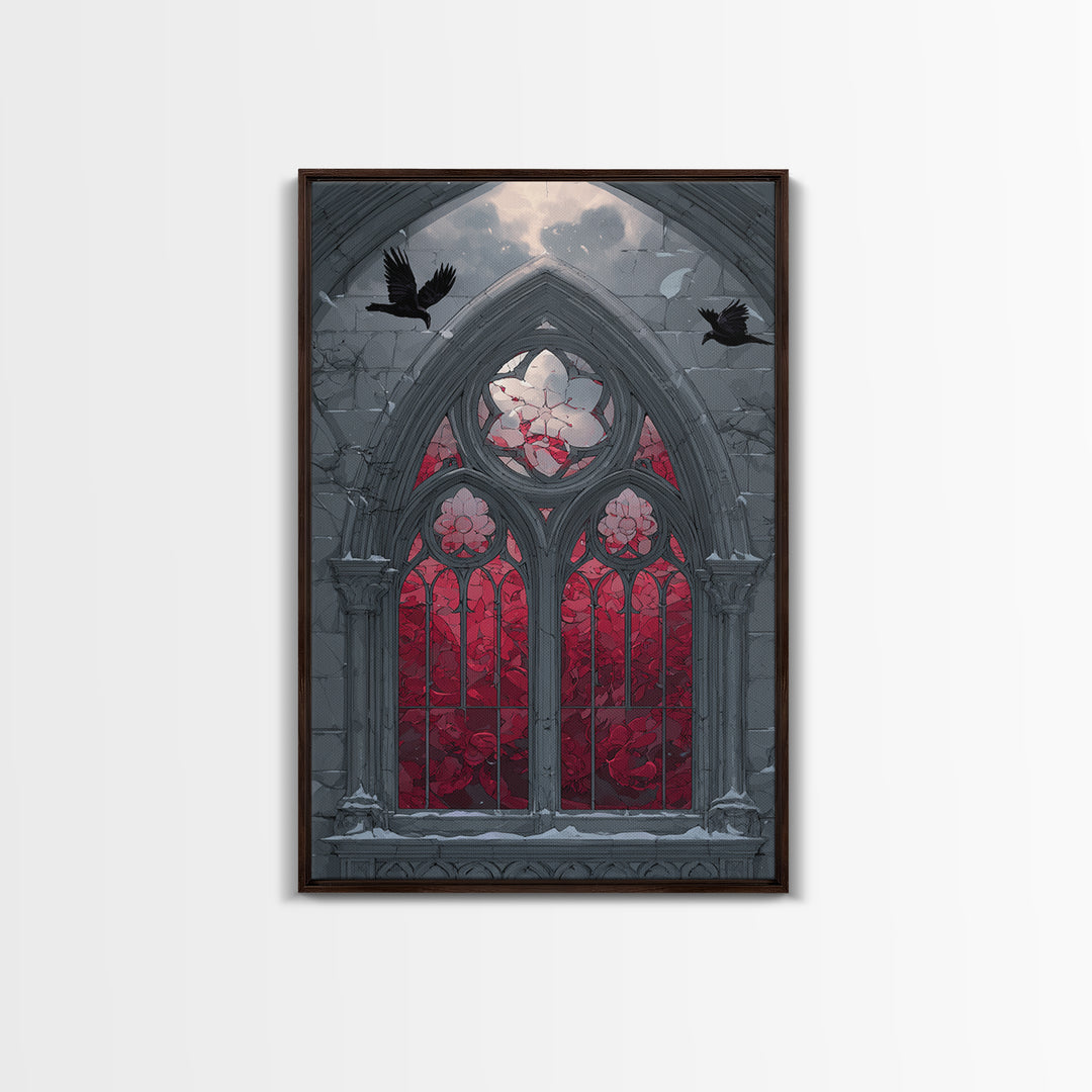 Gothic Cathedral Window Framed Canvas Print, Gothic Art, Contemporary Art, Living Room Decor, Fine Art, Gothic, Art Nouveau, GOT-2x3-34