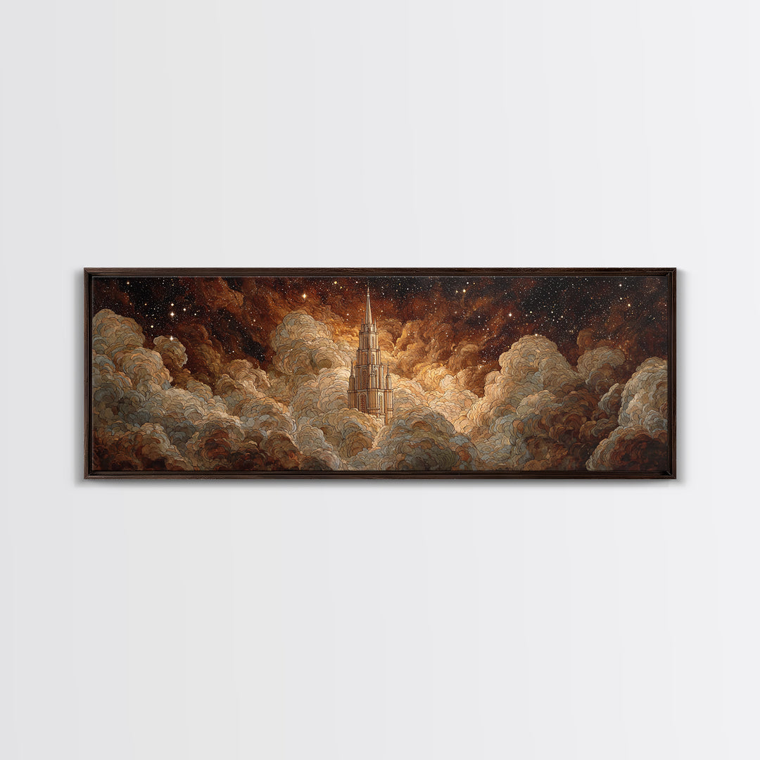 Weeping Angel Statue Canvas Print, Gothic Art, Dark Art, Living Room Decor, Fine Art, Gothic, Textured Painting, GOT-3x1-24
