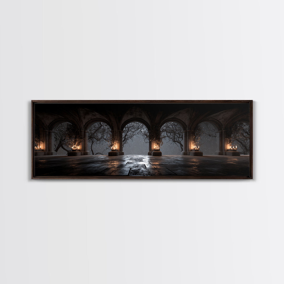 Gothic Archway Filled Canvas Print, Gothic Art, Gallery Decor, Living Room Decor, Fine Art, Gothic, Contemporary Art, GOT-3x1-3