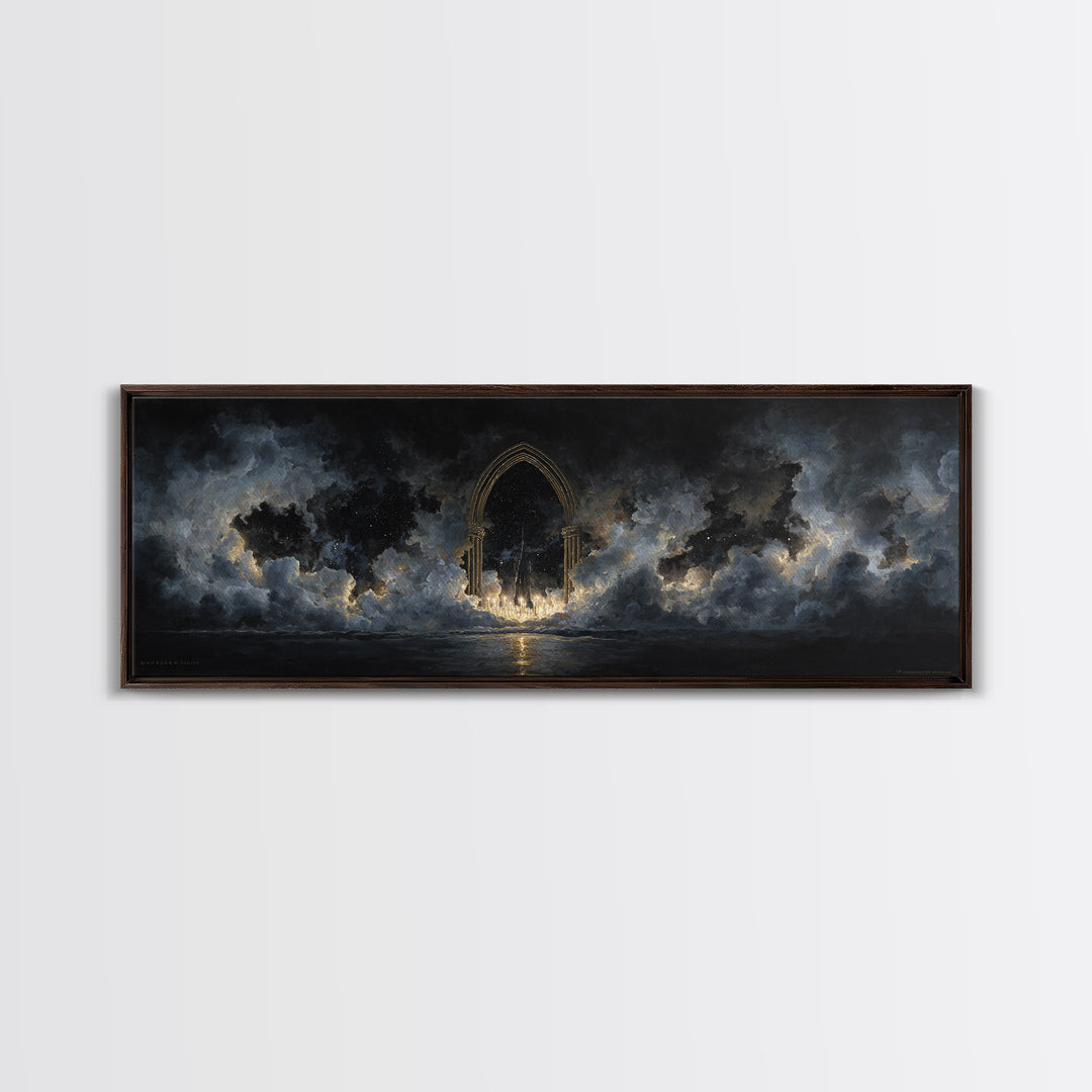 Gothic Archway Filled Canvas Print, Gothic Art, Gothic Decor, Living Room Decor, Gothic, Canvas Painting, Gothic Wallpaper, GOT-3x1-75