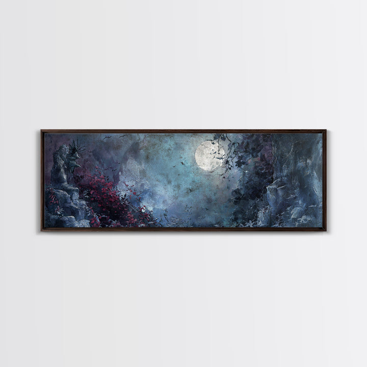 Gothic Mermaid by Dark Rocks Canvas Print, Gothic Art, Canvas Painting, Living Room Decor, Oil Painting, Gothic, Fine Art Print, GOT-3x1-85