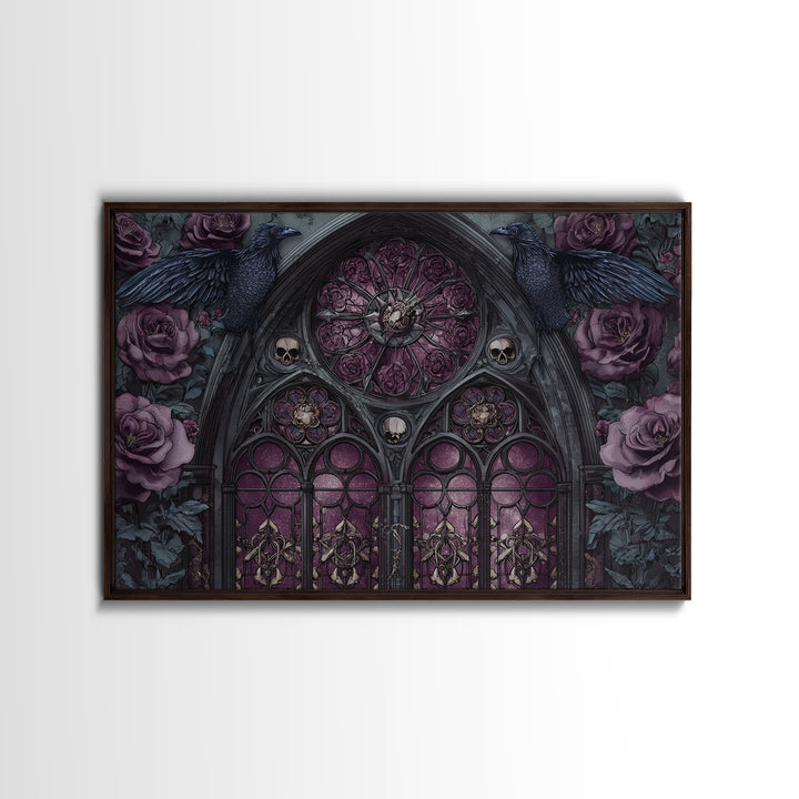 Gothic Cathedral Window Canvas Print, Gothic Art, Dark Academia Decor, Living Room Decor, Fine Art, Gothic, Black and White Art, GOT-3x2-30