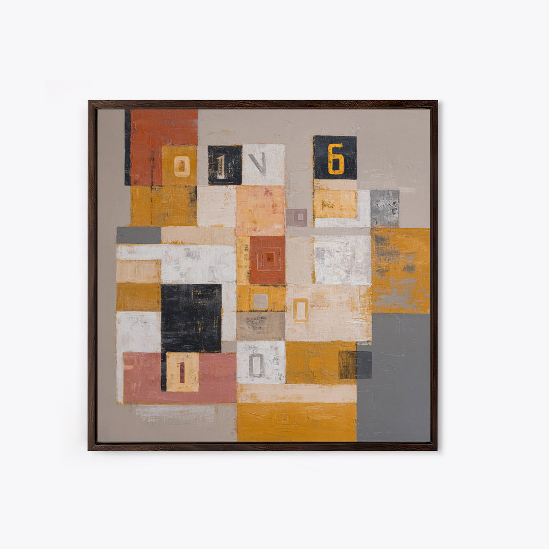 Scoreboard Numbers as Abstract Design Framed Canvas Print, Game Room Art, Unique Home Decor, Game Room Decor, Fine Art, Play, GRA-1x1-24