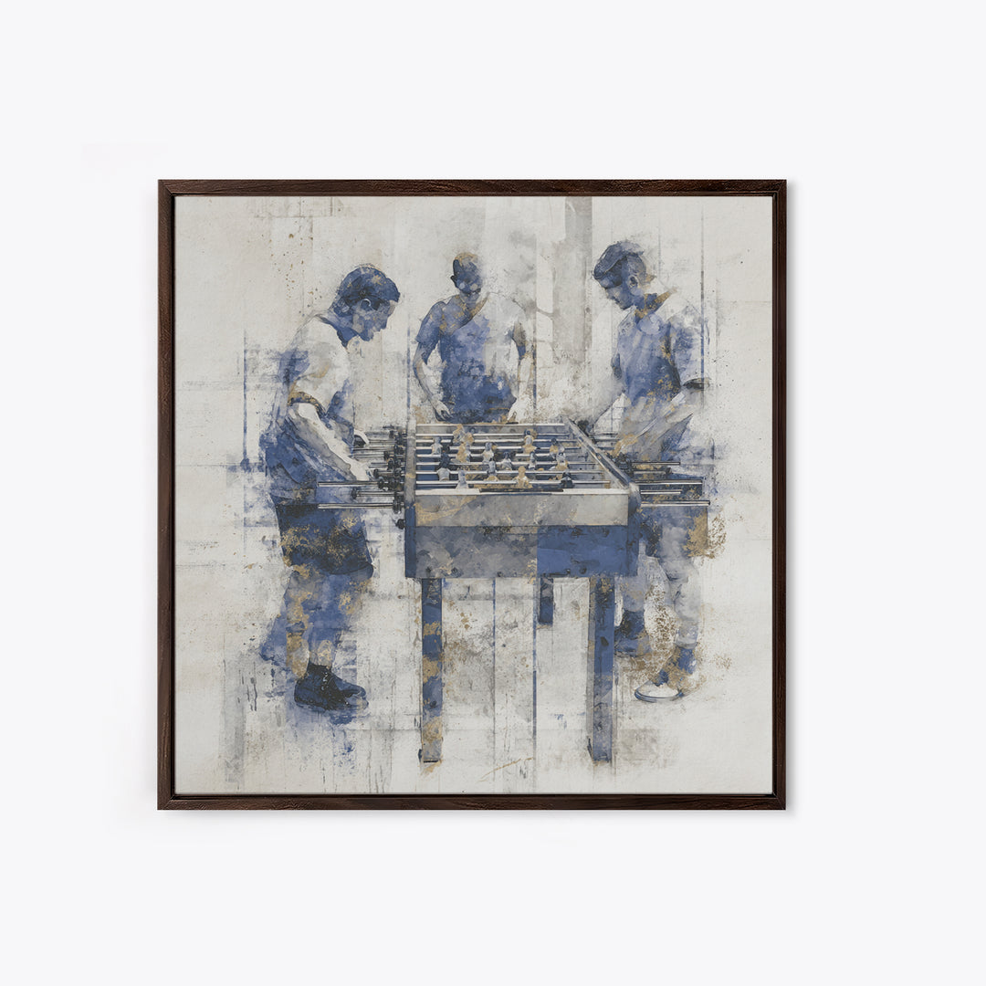 Foosball Player Figures Framed Canvas Print, Game Room Art, Statement Artwork, Game Room Decor, Fine Art, Play, GRA-1x1-33
