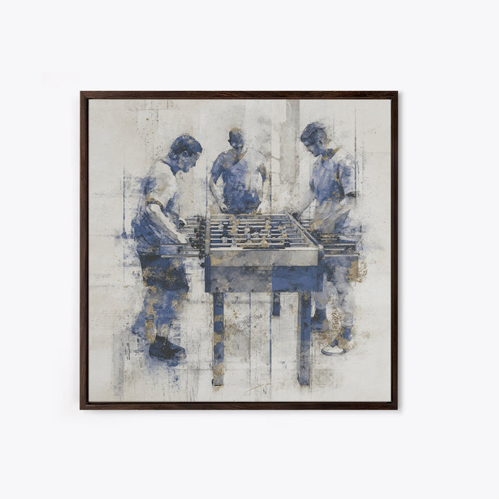 Foosball Player Figures Framed Canvas Print, Game Room Art, Statement Artwork, Game Room Decor, Fine Art, Play, GRA-1x1-33