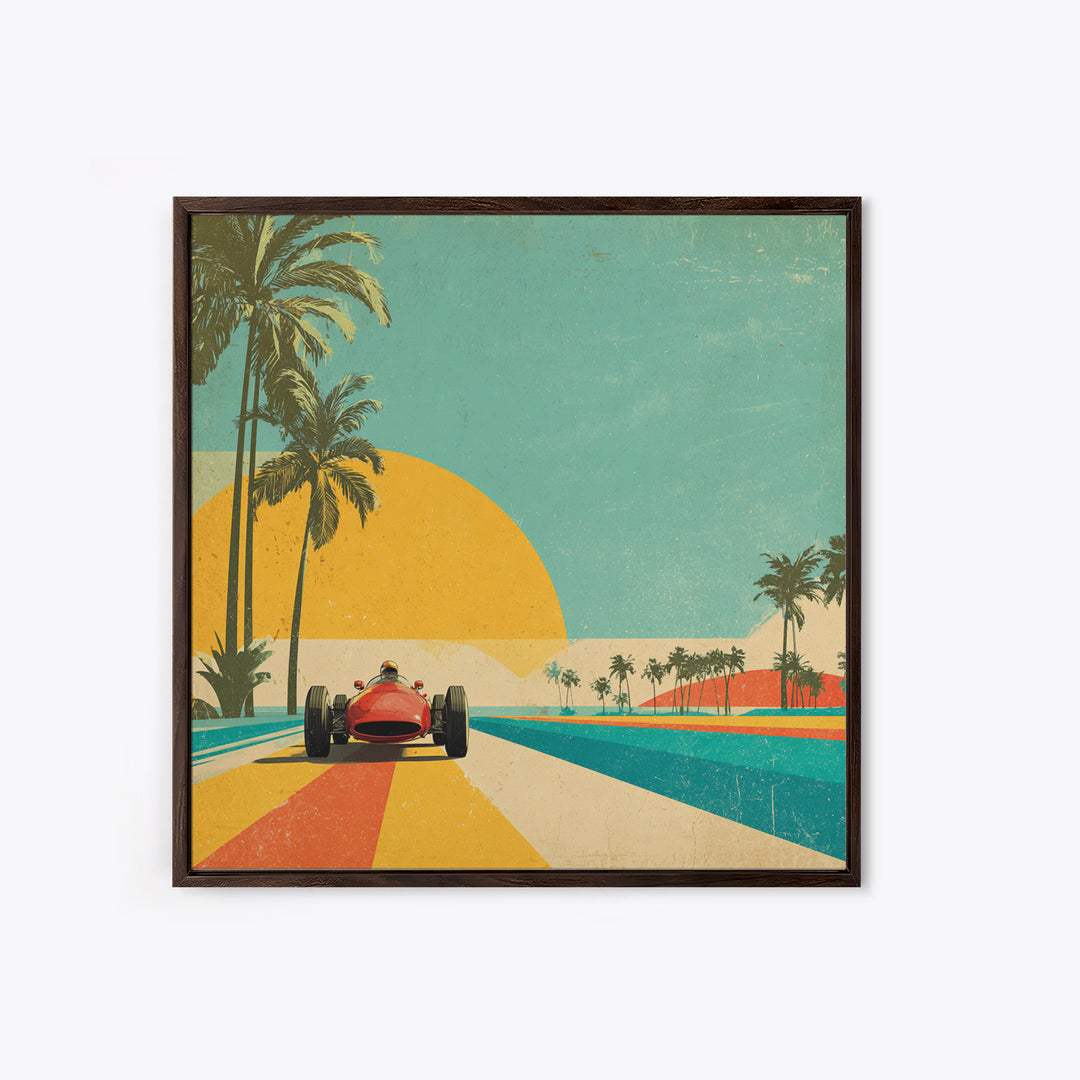 Retro Racing Car Game Poster Without Text Canvas Print, Game Room Art, New Home Gift, Game Room Decor, Fine Art, Play, GRA-1x1-36