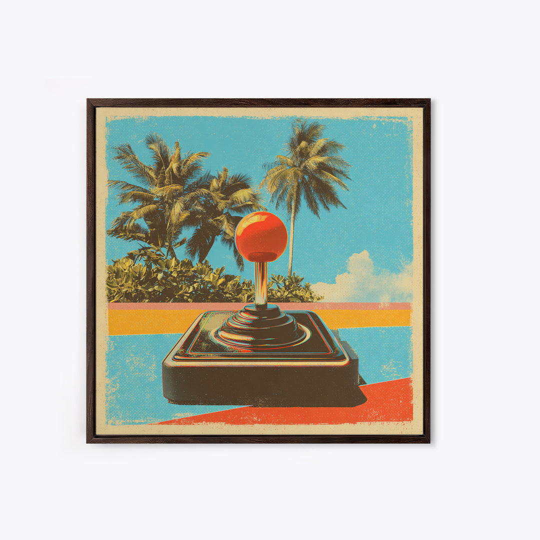 Retro Arcade Joystick Canvas Print, Game Room Art, Modern Decor, Game Room Decor, Fine Art, Play, Home Decor, Wall Decor, GRA-1x1-49