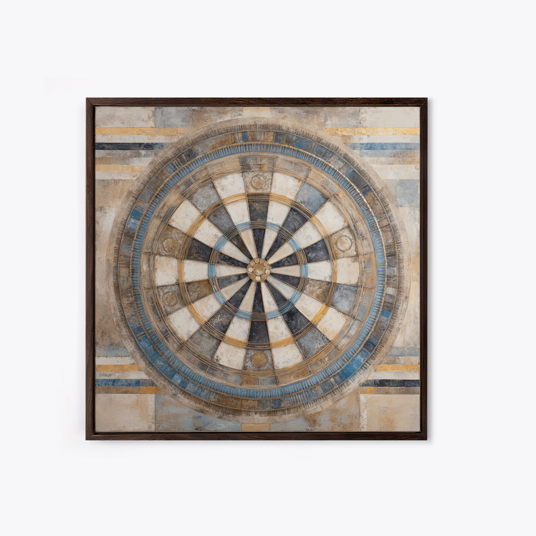 Dartboard Bullseye with Dynamic Motion Framed Canvas Print, Game Room Art, Living Room Decor, Game Room Decor, Fine Art, Play, GRA-1x1-56