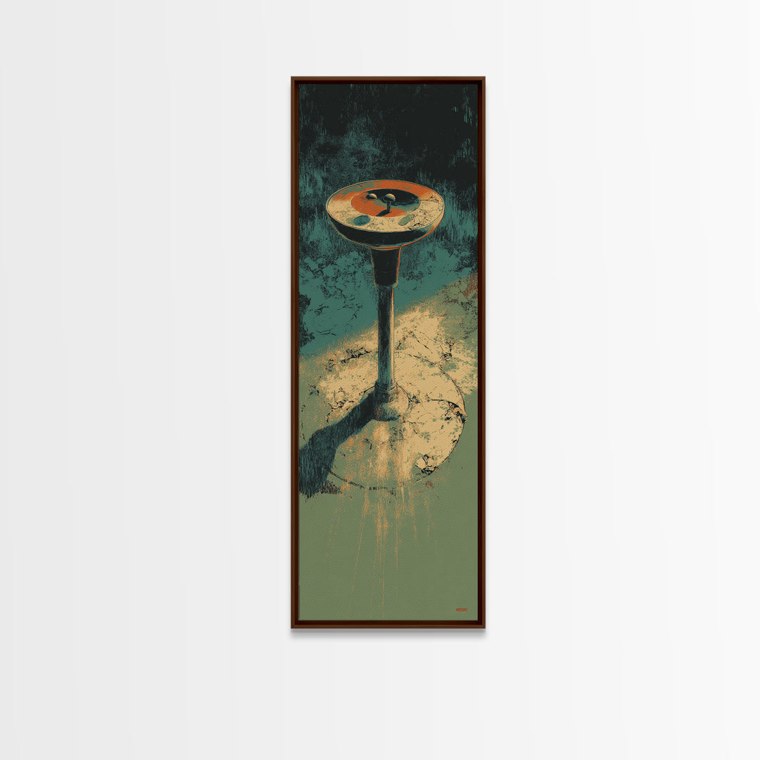 Pool Cue and Chalk on Green Felt Framed Canvas Print, Game Room Art, Kids Room Wall Art, Game Room Decor, Fine Art, Play, GRA-1x3-70