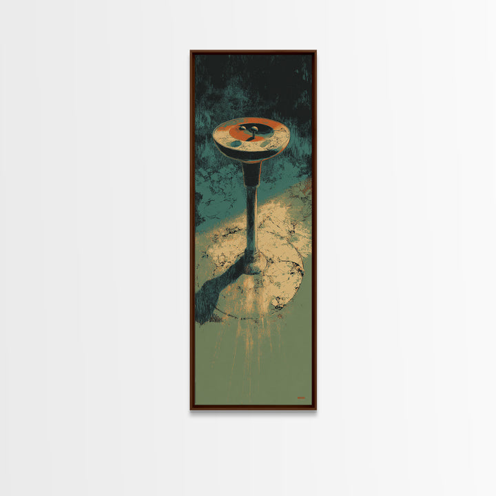 Pool Cue and Chalk on Green Felt Framed Canvas Print, Game Room Art, Kids Room Wall Art, Game Room Decor, Fine Art, Play, GRA-1x3-70