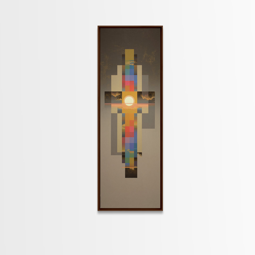 Arcade Spaceship Pixel Art Scene Framed Canvas Print, Game Room Art, Black Woman Art, Game Room Decor, Fine Art, Play, GRA-1x3-79