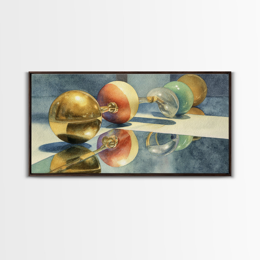 Pinball Silver Ball Canvas Print, Game Room Art, Contemporary Art, Game Room Decor, Fine Art, Play, Bedroom Wall Art, GRA-2x1-17