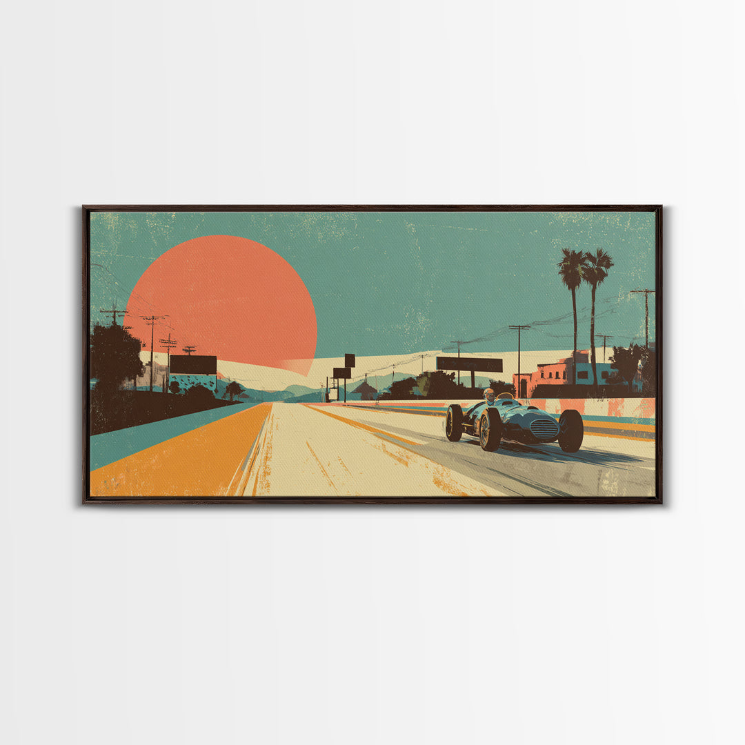 Retro Racing Car Game Poster Without Text Canvas Print, Game Room Art, Contemporary Art, Game Room Decor, Fine Art, Play, GRA-2x1-32