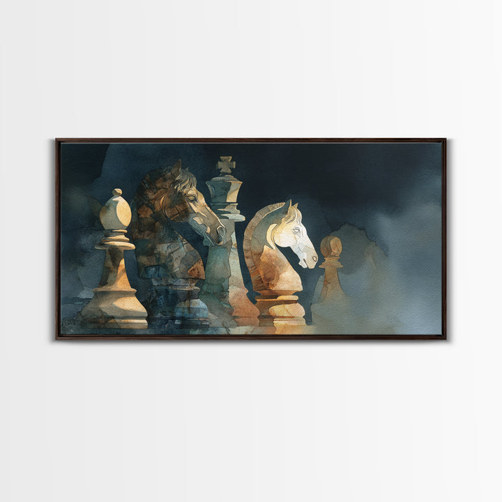 Chess Knight Piece Canvas Print, Game Room Art, Canvas Art, Game Room Decor, Fine Art, Play, Living Room Art, Playroom Art, GRA-2x1-49