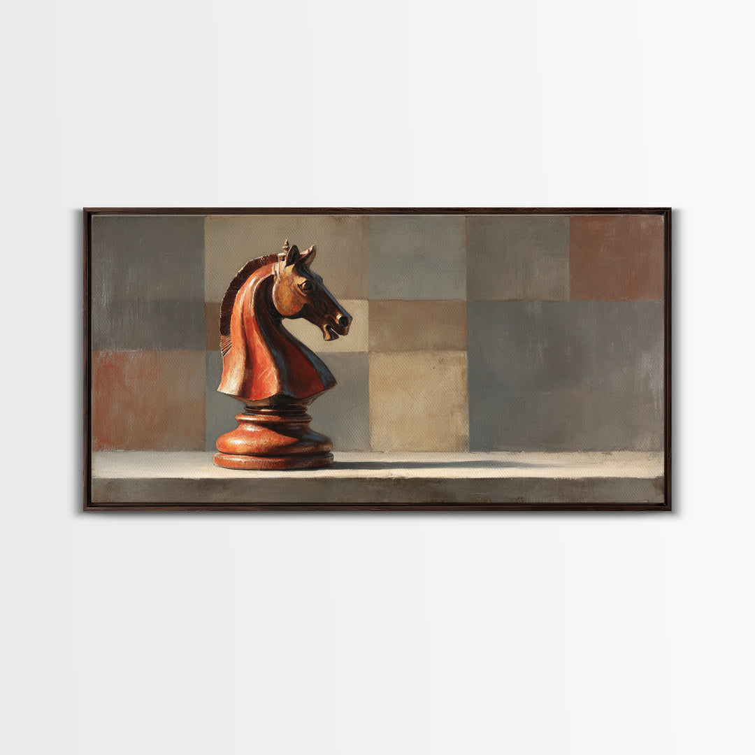 Chess Knight Piece Canvas Print, Game Room Art, Canvas Art, Game Room Decor, Fine Art, Play, Living Room Art, Playroom Art, GRA-2x1-73
