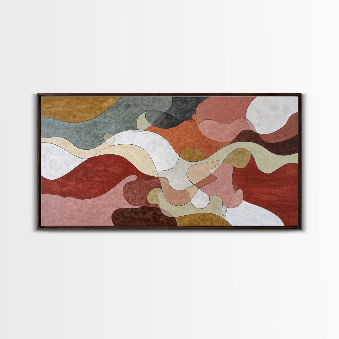 Controller Cable Forming a Playful Line Drawing Framed Canvas Print, Game Room Art, Canvas Art, Game Room Decor, Abstract Art, GRA-2x1-91