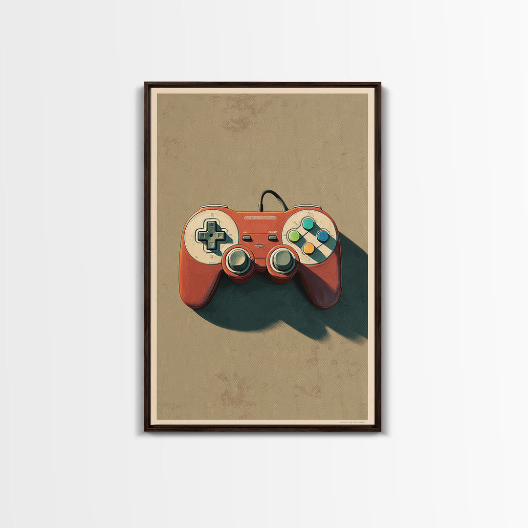 Old School Game Controller Canvas Print, Game Room Art, Canvas Wall Art, Game Room Decor, Abstract Art, Play, GRA-2x3-86