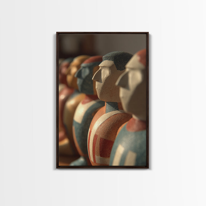Foosball Player Figures Framed Canvas Print, Game Room Art, African American Art, Game Room Decor, Play, Kids Room Wall Art, GRA-2x3-89
